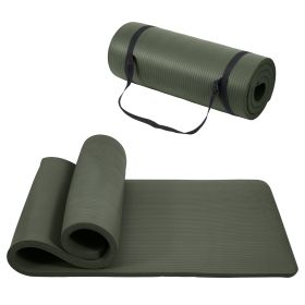 Only Supports Self Pickup  Yoga Mat, One Inch Thickened High-density Practice Mat, Tear-resistant Practice Yoga Mat With Straps, Suitable For All (Option: Green Jasper)