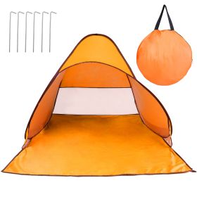1Pc 2-3Person Beach Tent With Net Window Storage Bag 64.96 X 59.06 X 43.31in Anti-UV Automatic Waterproof For Outdoor Beach Camping Fishing Park (Color: Orange)