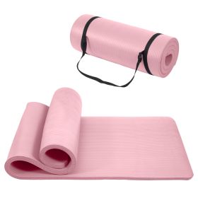 Only Supports Self Pickup  Yoga Mat, One Inch Thickened High-density Practice Mat, Tear-resistant Practice Yoga Mat With Straps, Suitable For All (Option: Pale Pinkish)